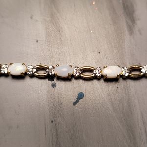 Vintage costume opal and diamond tennis Braclet.